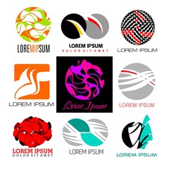 Logo set, logo collection,idea logo, creative logo design template, eco logo set, brain logo, vector logo template