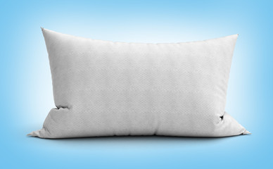 clasic white rectangular pillow 3d illustration on gradient back