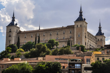 Fototapeta na wymiar Renaissance architecture, view of the Alcazar in Toledo, Spain