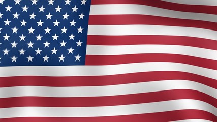 Naklejka premium Flag of United States of America, fluttering in the wind. 3D rendering.