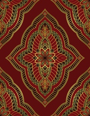 Red ornament for carpet.