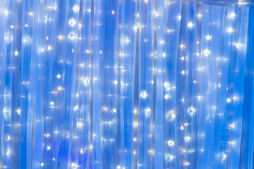 blue curtain with lights