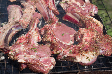 Beef steak on the grill