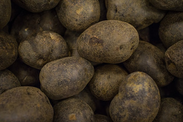 Closeup Black Potatoes