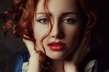Fototapeta premium Material girl and femme fatale concept. Queen of pop style.
