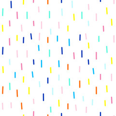 Vector seamless cute and funky pattern of dashes