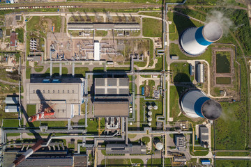 aerial view of power plant