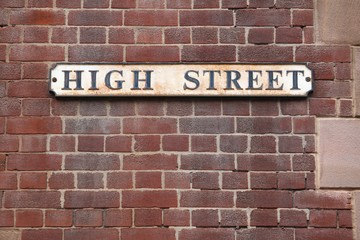 Fototapeta na wymiar High Street, Rotherham, UK