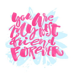 Friendship day lettering motivation poster.