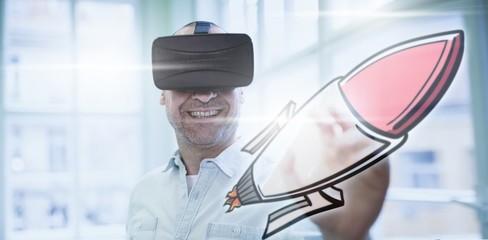 Composite image of rocket