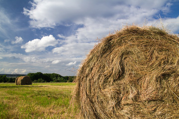 Authentic weath bale on a sunny day
