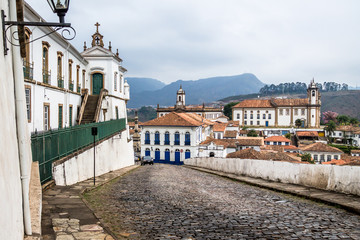 Fototapeta na wymiar Street in city of Ouro Preto - Minas Gerais, Brazil