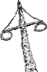Fototapeta premium Outlined Swedish Midsummer Maypole