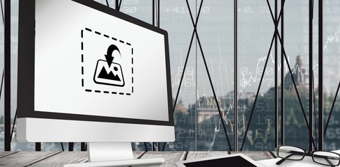 Composite image of desk