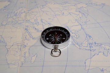 compass on the map