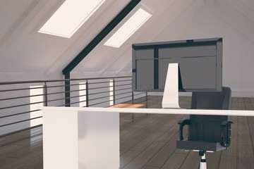 Office furniture in attic 