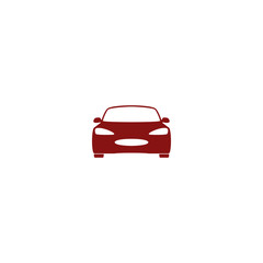 Flat paper cut style icon of a car