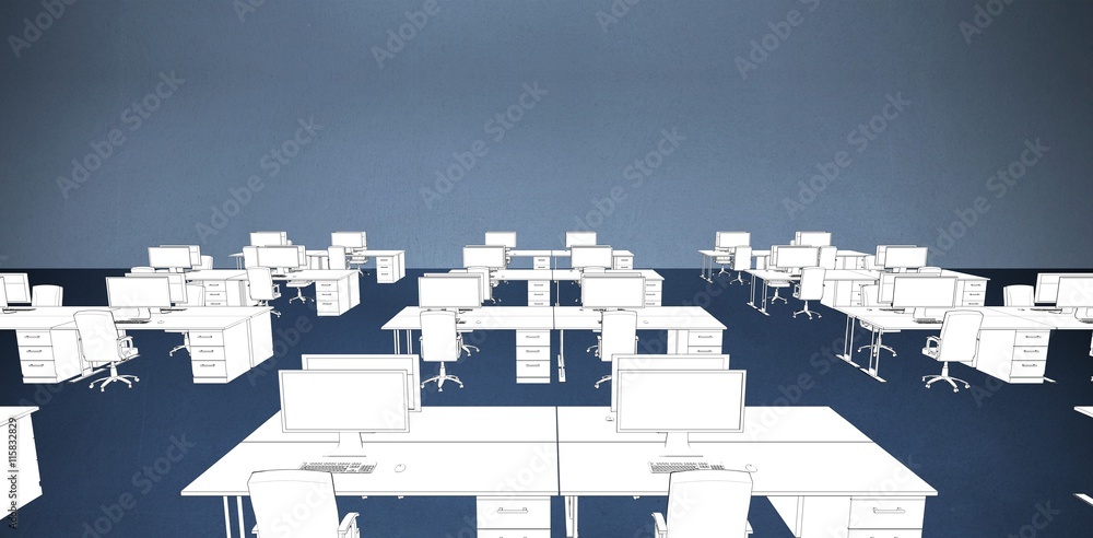 Poster Composite image of draw of an open space 