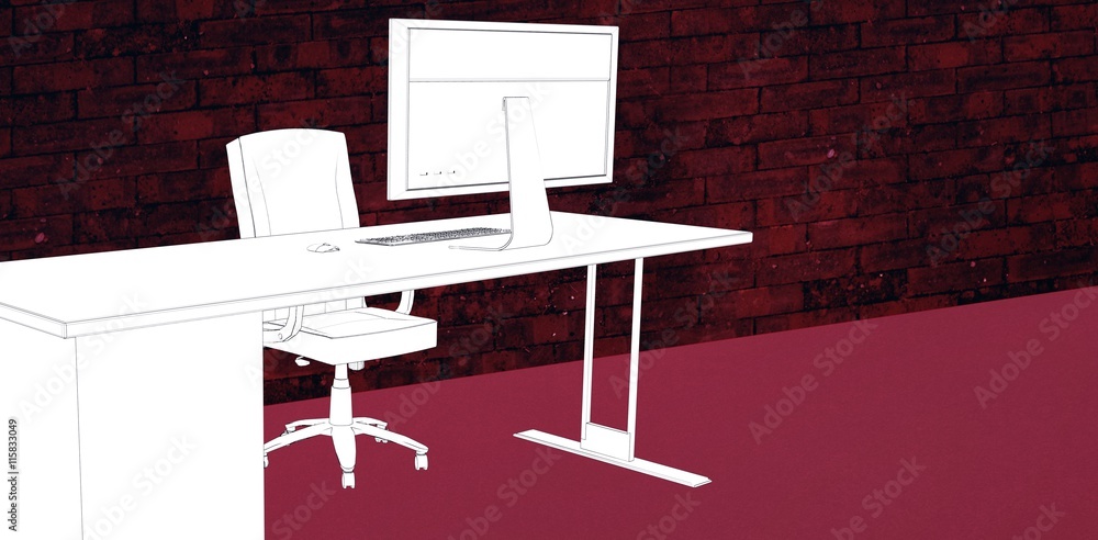 Poster composite image of draw of a desk