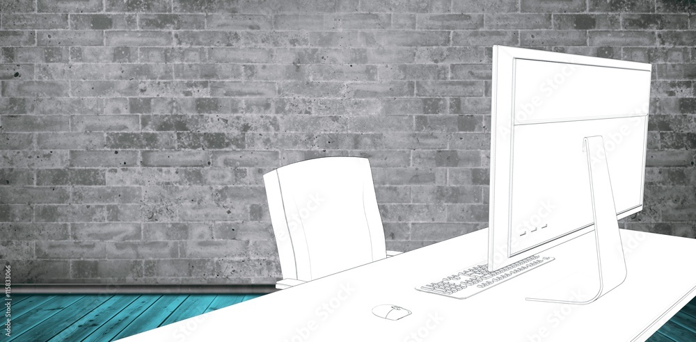 Poster composite image of draw of a desk