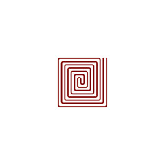 Flat paper cut style icon of floor heating