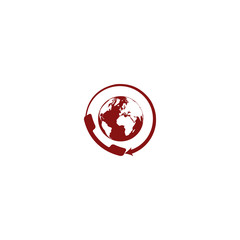 Worldwide customer support call-center. Flat icon