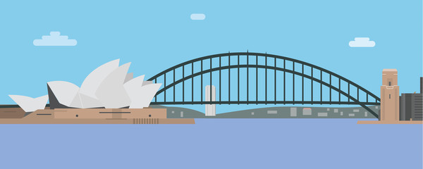 Naklejka premium Sydney flat style illustration.