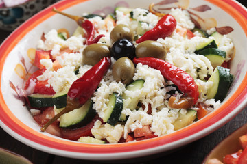 Cheese and vegetables salad