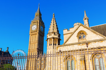 Fototapeta na wymiar Big Ben and Westminster Palace in London, UK