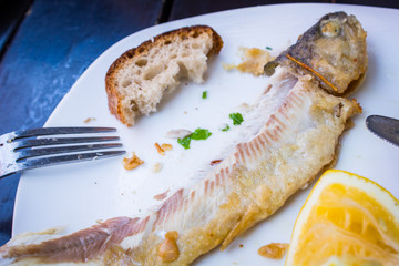 Scraps of fried fish