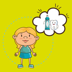 girl with tooth isolated icon design, vector illustration  graphic 