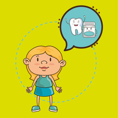 girl with tooth isolated icon design, vector illustration  graphic 