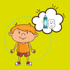 child with tooth isolated icon design, vector illustration  graphic 
