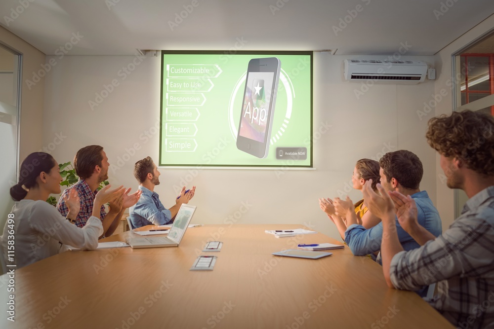 Poster composite image of ad of a new app