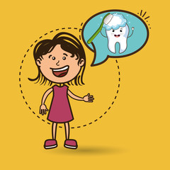 girl with tooth isolated icon design, vector illustration  graphic 