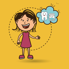 girl with tooth isolated icon design, vector illustration  graphic 