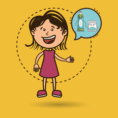 girl with tooth isolated icon design, vector illustration  graphic 