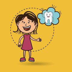 girl with tooth isolated icon design, vector illustration  graphic 