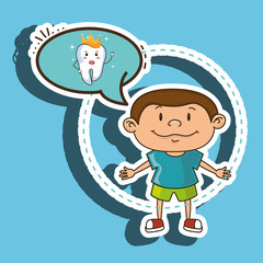 child with tooth isolated icon design, vector illustration  graphic 