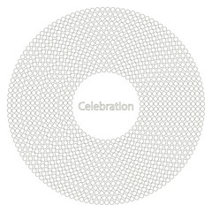 Cover design in minimalist style.Shows small dots which in turn form a large circle. In the middle of the cover, the phrase 