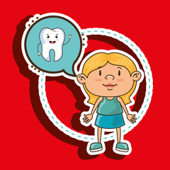 girl with tooth isolated icon design, vector illustration  graphic 