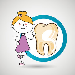 girl happy tooth isolated icon design, vector illustration  graphic 