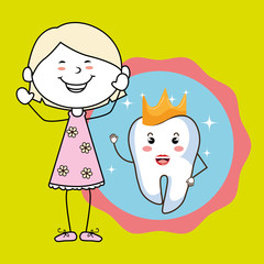 girl with tooth isolated icon design, vector illustration  graphic 