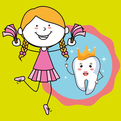 girl with tooth isolated icon design, vector illustration  graphic 