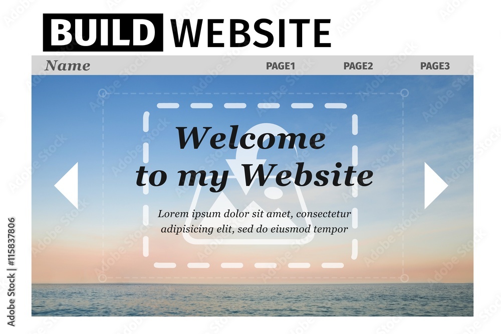 Poster composite image of build website interface
