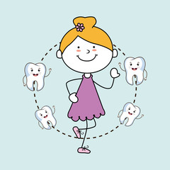 girl with teeth isolated icon design, vector illustration  graphic 