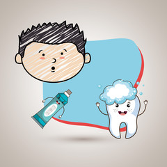 boy sick tooth isolated icon design, vector illustration  graphic 