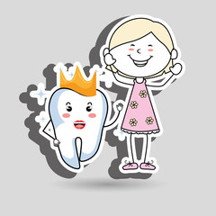 girl with tooth isolated icon design, vector illustration  graphic 