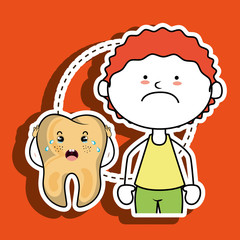 Fototapeta premium tooth sick child isolated icon design, vector illustration graphic 