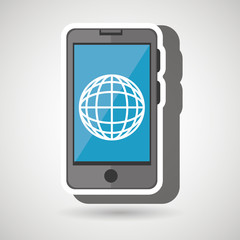 smartphone world isolated icon design, vector illustration  graphic 